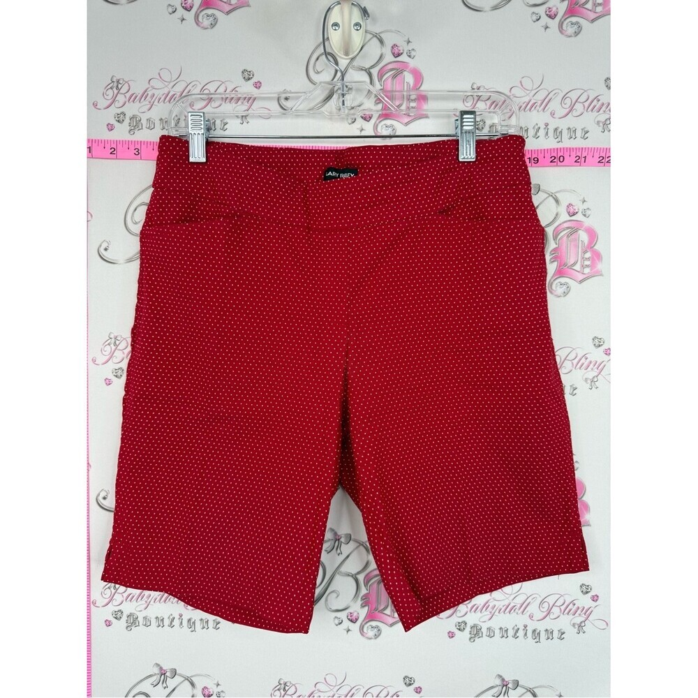 Hilary Radley shorts polka dot dotted Red Microdot Bermuda Shorts